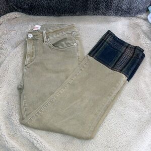 Driftwood Colette Stretch Denim Cuffed Cropped Straight Leg Jeans, Size 26